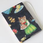 文庫本ブックカバー　猫