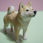 木彫り　柴犬（赤柴）