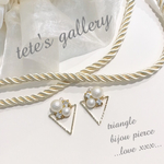 triangle＆pearl-bijou pierced