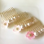 選べる＊コットンパールと春待ち桜のヘアコーム