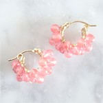 送料無料14kgf*Cherry Quartz wrapped hoop pierced earring / earring