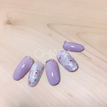 冬のキラキラパープル＊スワロスノウアートネイル