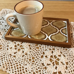 カフェオレカラーのコラベルタイルトレー