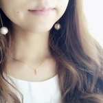 Cotton pearl simple Pierce/Earrings