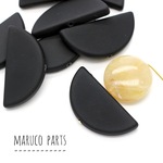 半円ハーフラウンド＊８個＊ブラック＊マット＊大振りビーズ＊つや消し◎beads-a-002-c1