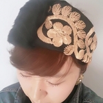 金糸刺繍のアンティークブレードのヘアバンド