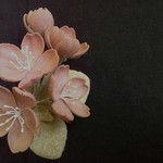 コットンリネンのコサージュ＊さくら8.1cm（ピンクベージュ/ベージュ）