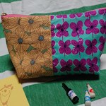 一点もの☆なまけ工房 手作り小物入れ マチ付ぽーち20 (花)