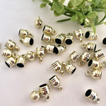 紐留めB 金具 8mm×6mm カシメ キャップ カツラ  30個 レモン ゴールド 金属パーツ