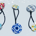 2個セット＊くるみボタンヘアゴム~北欧風ってすてき~