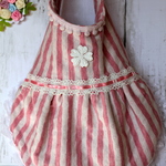 ﾋﾟﾝｸｽﾄﾗｲﾌﾟのﾆｯﾄﾜﾝﾋﾟｰｽのﾜﾝｺ服