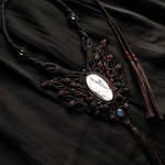 dendritic opal × labradorite / lune d'hiver　　　＃マクラメ/ ボヘミアンジュエリー＃