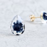 再販  flower crystal  drop ＜cobalt bluel＞＊イヤリング・樹脂ノンホール・樹脂ポスト選択可能