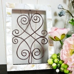 アイアン風フレーム シェル⭐ワイヤークラフト/アンティーク雑貨/ワイヤーアート/ナチュラル雑貨 /インテリア雑貨