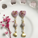 押し花ハートFlowerピアス＊イヤリング