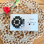  こぎん刺し ヘアゴム『花こ』くろ