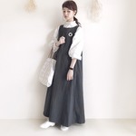 liakira様専用　ポケット付き　着丈修正　ワンピース腰ひも無　ノースリーブ　しわ加工 