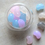 10×15mm　ビーン形キャンディビーズ　ミルキーカラーアソート60個  P319