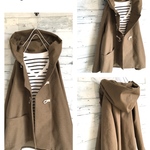a.myu上質cotton シンプルカーキ 後ろラウンドダッフルコート 