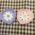 ハートのアクリルたわし 2色セット