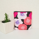 黒地×赤雲花miniポーチ♡