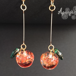 艶々林檎ピアス　ノンホールピアス　オレンジ