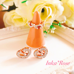 yumisae1723様専用ページ スワロフスキー✨カルティエ風イヤリング&リング💍セット✨ グルーデコ ピンクゴールド