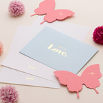 【SALE】箔押しﾚﾀｰｾｯﾄ  Love letter ベビーブルー