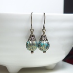 Luna.アクリルメロンの一粒シンプルなピアス☆ターコイズ