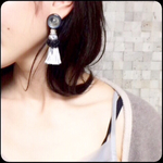 アンティークボタンピアス イヤリング