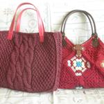 ＊＊barahime様専用＊＊＜ニット＞モチーフつなぎのバッグ＆縄編みのバッグ