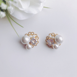 クリスタル✖︎パールのビジューピアス/イヤリング