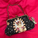 ゴブランがま口バッグ【リボンねこ】