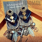 アンティークビーズ♡大振り♡ジャラジャラピアス♡フープピアス♡