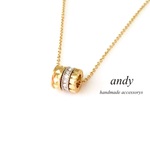 Zirconia Silver Gold Charm Necklace