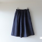 あったかコットン起毛のギャザーキュロット＜杢ネイビー＞