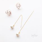 パールのチェーンピアス / アメリカンピアス / ドロップピアス
