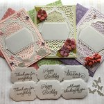春色のレース＆お花カード　3組セット