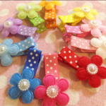 お花×パール♡ベビー用ヘアクリップ2つ＊