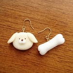 ほわほわ犬のピアス。