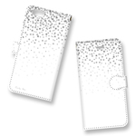 Twinkling Stars★White&Gray　手帳型ケース スマホケース  iPhoneケース 星 iPhoneXS iPhoneXR iPhoneXSMax Xperia Galaxy