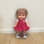 再販 送料無料 メルちゃん 綿麻ピンクワンピース