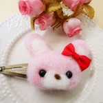 【送料無料】うさぎさんパッチンヘアピン(ピンク)ｈ72