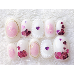 ワイヤーチーク♡囲みパールネイル