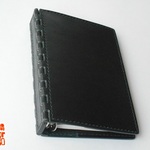 【tamako2 様オーダー品】ミニ６穴 レザー蝶番のシステム手帳 black