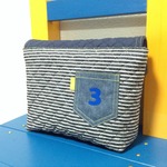 『ｄ様ご予約品』キルティングdeポーチ【ヒッコリーBK＆ネイビー】