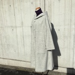 上質ウールの一枚仕立てヘリンボーングレーコート(再販）