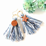 デニム × レザー  タッセルピアス♡ロング