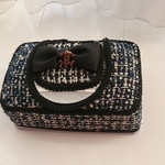 ウェットティッシュケース シャネル風 ネイビー&ゴールド ツイード 出産祝いにも♪