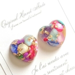シェルのカラフルピアス♡ハート♡﻿